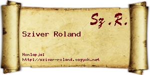 Sziver Roland névjegykártya