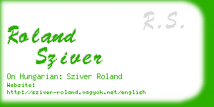 roland sziver business card